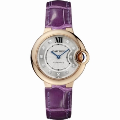 CARTIER WOMEN'S BALLON BLEU DE CARTIER DIAMOND 33MM AUTOMATIC WATCH WE902063