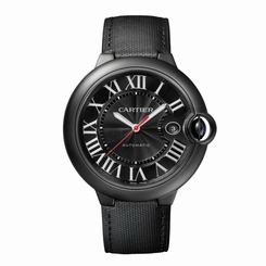  CARTIER MEN'S 42MM BLACK LEATHER BAND STEEL CASE AUTOMATIC WATCH WSBB0015