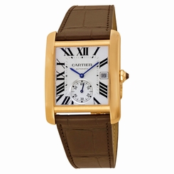 Cartier Tank MC Mechanical Silver Dial Brown Leather Strap Mens Watch W5330001 7613268268773