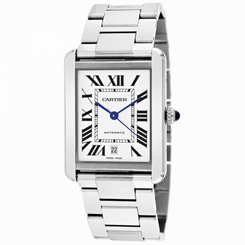 CARTIER MEN'S TANK SOLO STEEL BRACELET & CASE AUTOMATIC ANALOG WATCH W5200028 7612456835513