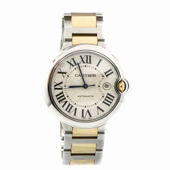 CARTIER BALLON BLEU 3001 W69009Z3 18K GOLD & STN STEEL AUTOMATIC MENS WATCH 42MM 7612456341427