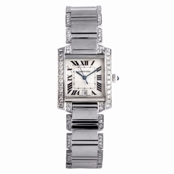 CARTIER TANK FRANCAISE 2302 AUTOMATIC UNISEX WATCH 2.62 Ct DIAMOND BEZEL & STRAP