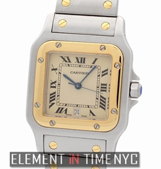 Cartier Santos Galbee Large 30mm Steel & 18k Yellow Gold Silver Dial Quartz
