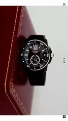 CARTIERCalibre de Black Dial Rubber Men's WatchItem No. W7100056 7613268367384