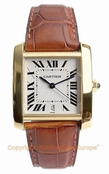 CARTIER Tank Francaise Automatic Large 18k Yellow Gold Watch W5000156 Box/Papers