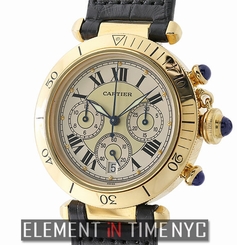 Cartier Pasha Chronograph 18k Yellow Gold 38mm Silver Dial Automatic