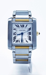 CARTIER "TANK FRANCAISE" WATCH 18K GOLD & SS W/ BOX & PAPERS! AUTOMATIC COMPLETE