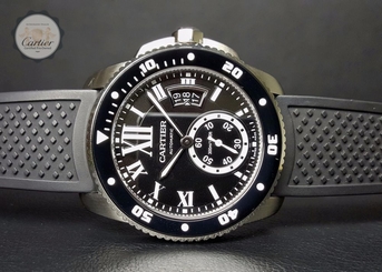 Cartier Calibre de Cartier Diver 42mm Steel/Rubber Men's Watch W7100056 7613268360798