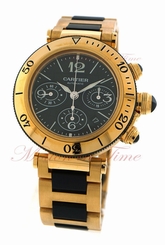 Cartier Pasha Seatimer 42.5mm Chronograph Automatic 18kt Gold & Rubber W301970M