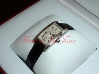 Cartier American Tank 18kt White Gold Small Women's Quartz On Strap W2601956