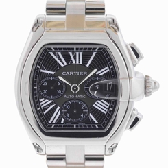 Cartier Roadster Chronograph Stainless Steel Black Dial Watch