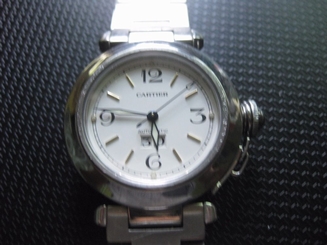 Cartier Pasha C stainless steel watch white dial 7612456290183