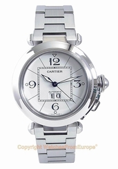 CARTIER PASHA C 35 Steel Midsize Watch W31055M7 Box/Papers/Warranty Retail $5900