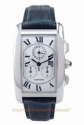 CARTIER Tank Americaine Chronograph Large 18kt WG W2603356 Box/Papers/Warranty
