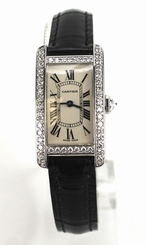 Cartier Tank Americaine Ladies White Gold and Diamond Watch Perfect Condition
