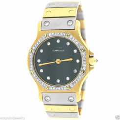 CARTIER Automatique Paris 18K Two Tone Gold Ladies Diamond Watch "PRE-OWNED"