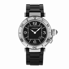 Fake AAA Cartier Pasha W3140003 Stainless Steel & Rubber Quartz Ladies Watch Watch