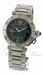 Cartier Pasha Seatimer 40.5mm, Black Dial - Steel on Bracelet, Ref # W31077M7 7612456319396