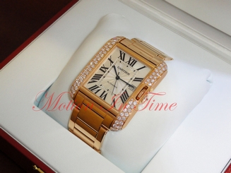 Cartier Tank Anglaise Large 36.2mm 18kt Rose Gold Factory Diamonds WT100004