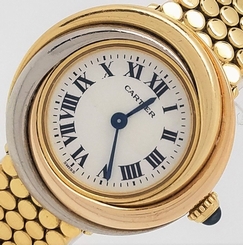 CARTIER "TRINITY" LADIES WATCH 18K WHITE, YELLOW & ROSE GOLD ON A BRACELET !!!