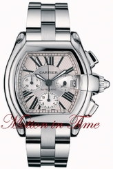 Cartier Roadster Chronograph Automatic Stainless Steel Silver Dial Ref# W62019X6