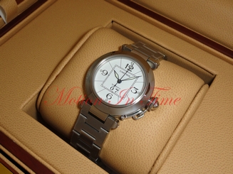 Cartier Pasha C 35mm Stainless Steel On Bracelet Automatic White Dial W31074M7