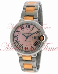 Cartier Ballon Bleu 33mm Automatic, Pink MOP Dial - TwoTone, Ref # W6920070 7612456848339