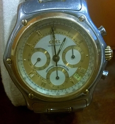 RARE EBEL 1911 MODULOR CHRONOGRAPH 18K /SS CASE AND BRACELET WITH DEPLOY CLASP