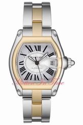 CARTIER ROADSTER TWO-TONE MENS LARGE 18KT YELLOW GOLD & STEEL REF# W62031Y4