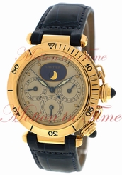 Cartier Pasha 38mm Full Calendar GMT Moonphase Ivory Dial Yellow Gold on Strap
