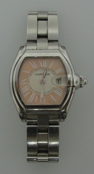 CLASS Cartier Roadster Stainless Steel Watch with Crocodile Strap, Box & Papers
