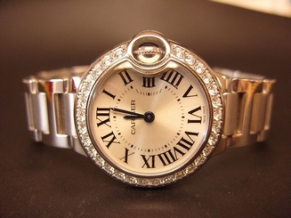 Womens Cartier 18K White Gold Ballon Bleu, Diamonds, Just Serviced! WE9003Z3 845960003629