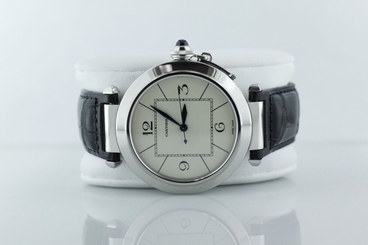 Cartier Pasha Automatic White Dial on Alligator Strap