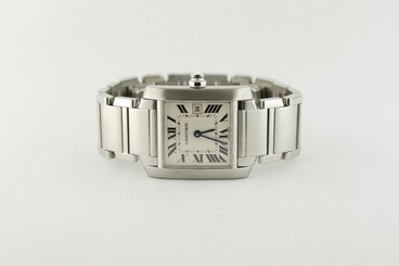 Cartier Medium Stainless Steel Tank Francaise Quartz