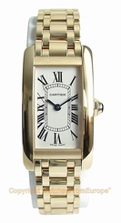 CARTIER Tank Americaine Small 18kt Yellow Gold W26015K2 Box/Papers Retail $22900