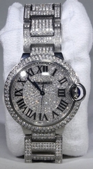 CARTIER BALLON BLEU STAINLESS STEEL 36MM FULL White Diamonds 639767605205