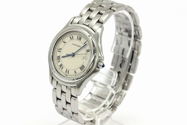 Polished CARTIER Panthere Cougar Steel Quartz ladys Watch 987904 (BF096841)