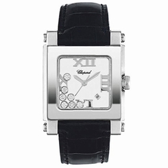Chopard 27.8495-3001 Happy Sport XL 7 Float Diamonds White Women Leather Watch
