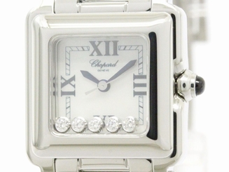 Polished CHOPARD Happy Sport Diamond Steel Ladies Watch 27/8893-23 (BF110238)