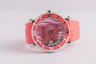 Chopard Happy Sport Watch XL Pink Quartz 42mm With Diamonds 288524-3002 Limited