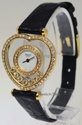 Chopard Happy Heart 18k Yellow Gold & Diamonds Ladies Skeleton Quartz Watch 5231