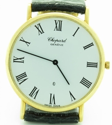 Chopard Vintage 18K Yellow Gold Roman Dial on Leather 32mm Quartz