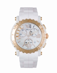 Chopard 28.8515-9001 Happy Sport Chronograph LTD Ed 5 DIA Women Rubber Watch New