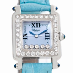 Chopard Happy Sport Blue Mother Of Pearl Diamond Watch 27/8894-23/11