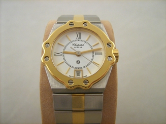 CHOPARD ST. MORITZ L.U.C 8024 QUARTZ TWO-TONE 18 K GOLD & STAINLESS STEEL RARE