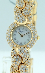 Chopard Casmir All Diamond 18k yellow gold RARE ladies watch.