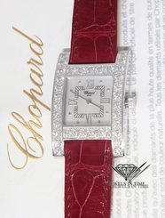 Chopard H Diamond 18k White Gold MOP Ladies Quartz Watch 13/6621