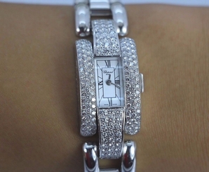 $40,000 Lady Chopard La Strada 18K Solid white Gold Original 3ct Diamond Watch