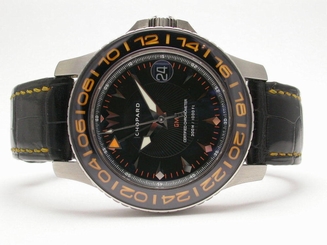 CHOPARD 8959 PRO ONE GMT CHRONOMETER STAINLESS STEEL BLACK DIAL MENS WATCH