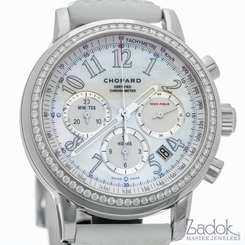 Chopard Mille Miglia White MOP Dial Chronograph Watch Diamond Bezel Ref 178511